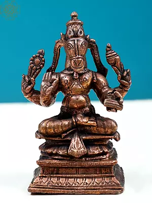 3" Small Sitting Hayagriva Avatar of Vishnu | Handmade