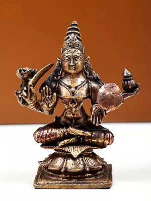 3" Small Copper Goddess Lakshmi Staue | Handmade