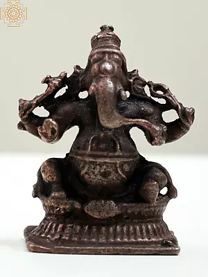 1" Small Copper Lord Ganesha Statue | Handmade