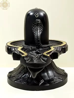 18" Black Marble Shiva Lingam | Handmade