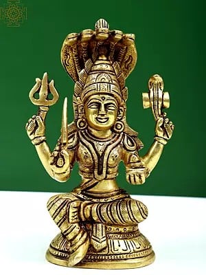 6" Small Mariamman Brass Idol (South Indian Goddess Durga) | Handmade