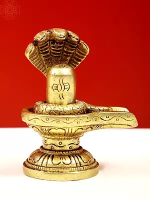 3" Small Brass Shiva Linga Statue | Handmade