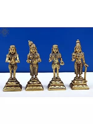 3" Small Nalvar Set Statue (Appar, Sundarar, Manika Vasagar and Sambandar) | Handmade