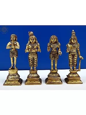 5" Small Nalvar Set Statue (Appar, Sundarar, Manika Vasagar and Sambandar) | Handmade
