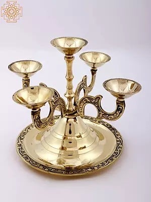 6" Brass Kubera Vilakku | Puja Diya | Handmade