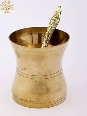 Small Brass Panchapatra Udrani Set | Handmade