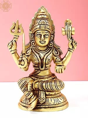 5" Small Brass Mariamman Statue (South Indian Goddess Durga) | Handmade