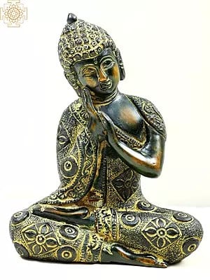 6" Brass Tibetan Thinking Buddhist Deity | Handmade