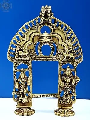 11" Brass Lakshmi Prabhavali | Handmade