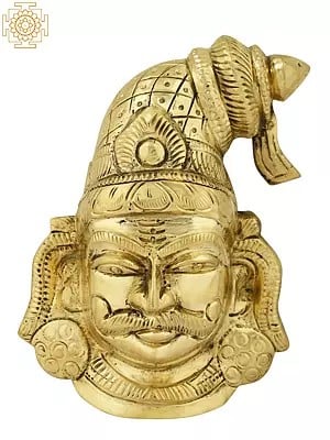 5" Small Brass Madurai Veeran Face Mask