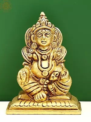3" Small Buddhist Kubera Idol | Handmade Brass Statue