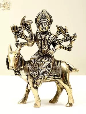 5" Small Meldi Mata In Brass (Rare Goddesses of India)