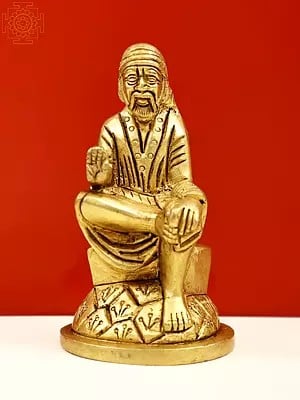 3" Small Brass Shirdi Sai Baba Sculpture | Handmade