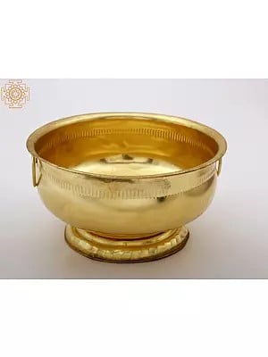 7" Small Brass Ganesha Design Bowl