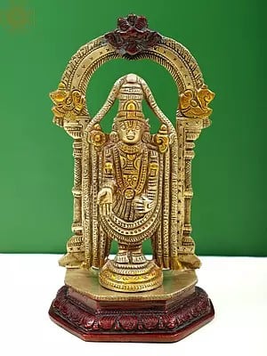 8" Brass Venkateshvara as Balaji at Tirupati | Handmade