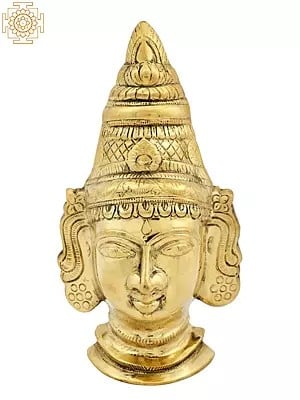 10" Brass Lakshmi Face | Goddess Varalakshmi Face | Handmade