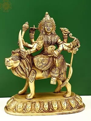 8" Brass Goddess Durga | Handmade
