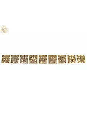 6" Brass Nav Lakshmi Set Tiles