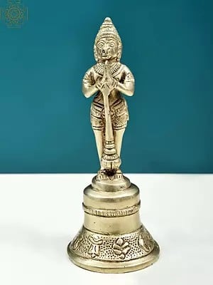 7" Brass Hanuman Handheld Bell | Handmade