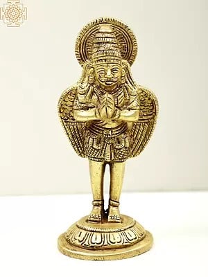 4" Small Brass Garuda Idol (Vahana of Vishnu)