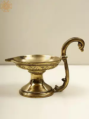 Brass Handheld Aarti Diya