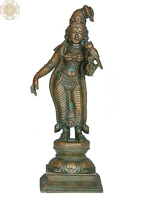 9" Devi Andal Bronze Statue | Madhuchista Vidhana (Lost-Wax) | Panchaloha Bronze from Swamimalai