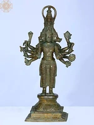 19" Panchamukhi Hanuman | Madhuchista Vidhana (Lost-Wax) | Panchaloha Bronze from Swamimalai