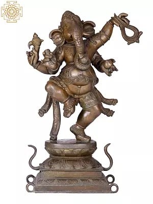 24" Dancing Ganesha | Madhuchista Vidhana (Lost-Wax) | Panchaloha Bronze from Swamimalai