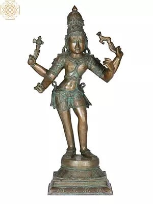 26" Veenadhara Shiva Bronze Statue | Madhuchista Vidhana (Lost-Wax) | Panchaloha Bronze from Swamimalai