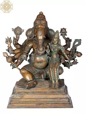 14" Shri Vallabha Ganapati | Madhuchista Vidhana (Lost-Wax) | Panchaloha Bronze from Swamimalai