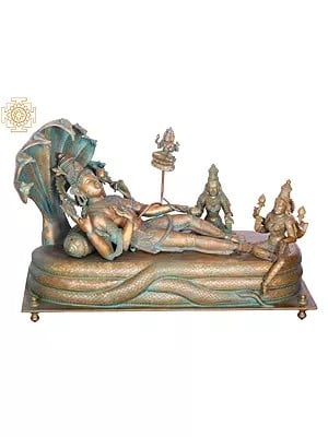 Superfine Large Shri Padmanabha Swamy (Vishnu) | Madhuchista Vidhana (Lost-Wax) | Panchaloha Bronze from Swamimalai