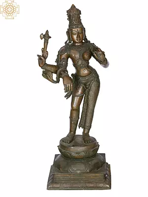 36" Large Ardhanarishvara Panchaloha Bronze Idol from Swamimalai | Madhuchista Vidhana (Lost-Wax)