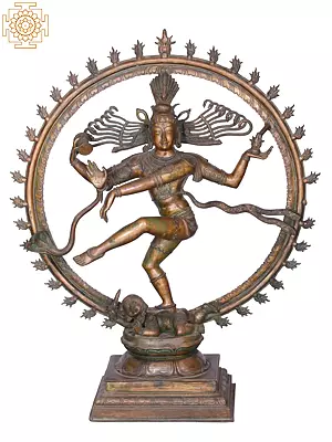 36" Large Lord Nataraja Bronze Statue | Madhuchista Vidhana (Lost-Wax) | Panchaloha Bronze from Swamimalai