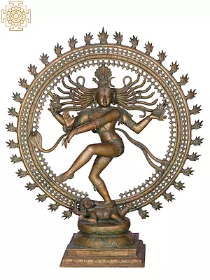 40" Large Nataraja Panchaloha Bronze Statue from Swamimalai | Madhuchista Vidhana (Lost-Wax)
