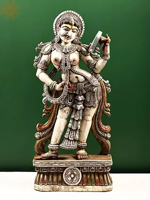 "Darpana" Large Wooden Lady with Mirror