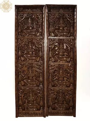 71" Large Wooden Ashtalakshmi Panel