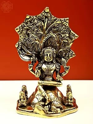 6" Small Brass Dakshinamurthy Shiva