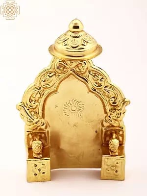 7" Small Brass Throne with Umbrella