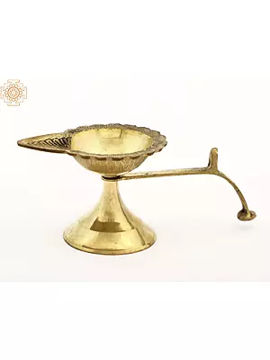 6" Brass Aarti Diya with Handle
