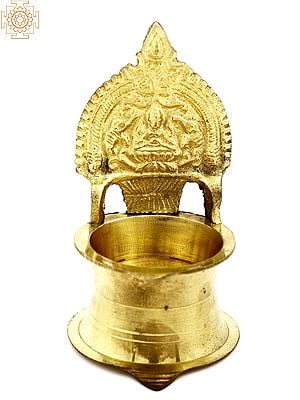 4" Small Brass Gajalakshmi Lamp