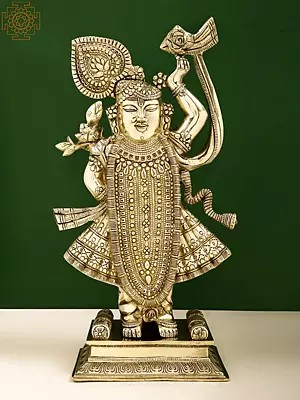 18" Brass Shri Krishna as Shrinath Ji