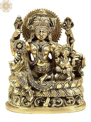 9'' Goddess Parvati with Baby Ganesha