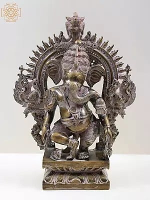 14" Dancing Ganesha with Kritimukha