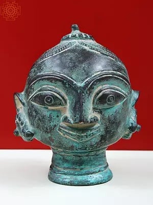 4" Small Brass Gauri Head Statue (Devi Parvati)