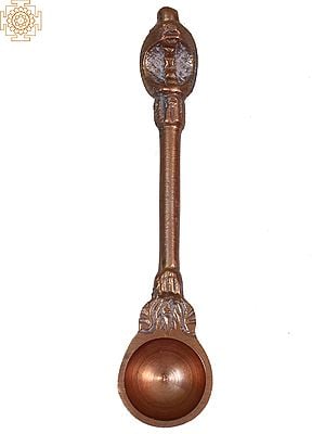 4" Small Copper Panchapatra Spoon with Naag Handle