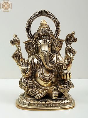 6" Brass Small Bhagwan Ganesha