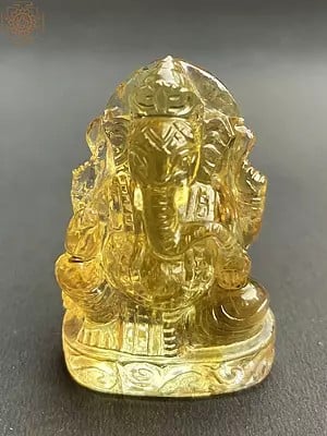 2" Small Lord Ganesha Made of Citrine