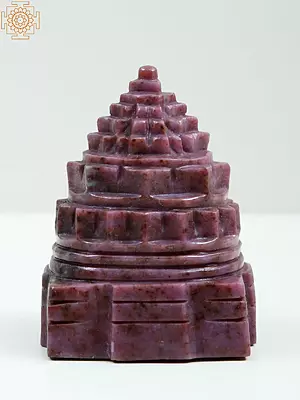 2" Shri Yantra Carved from Genuine Ruby