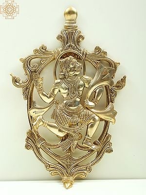13" Brass Lord Hanuman Wall Hanging