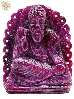 2" Handcarved Ruby Guru Nanak Dev Ji Sculpture